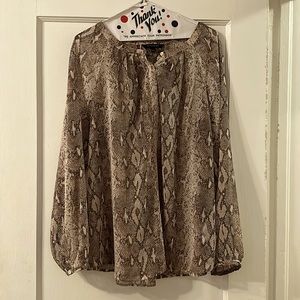 Banana Republic, Chiffon, Snakeskin print sheer Blouse,
